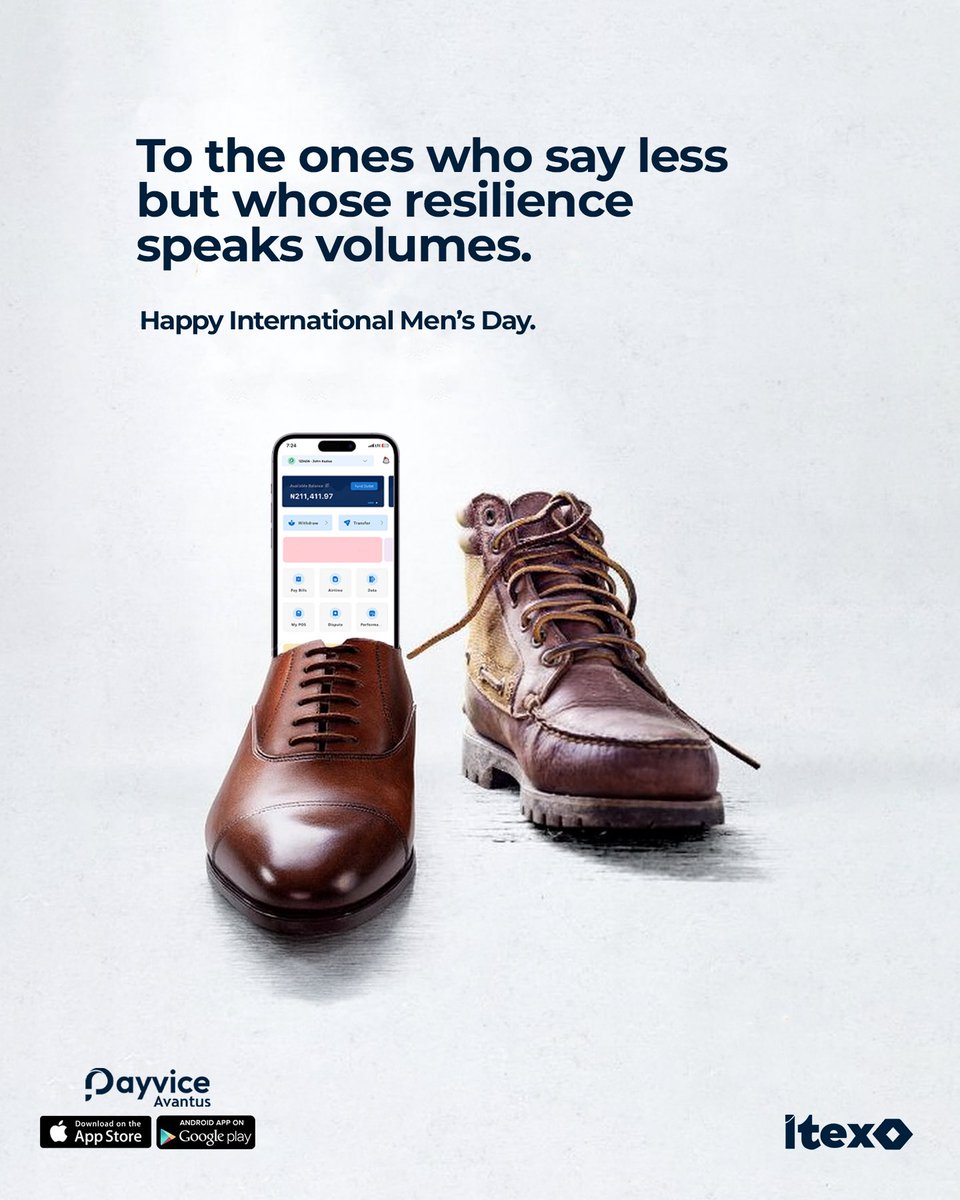 itex_ng's tweet image. Happy International Men’s Day to the ones with quiet strength but loud resilience🥂 Thank You For Making Our World ❤️ 

#HappyInternationalMensDay
#Itex
#payvice
#fintech
#explore