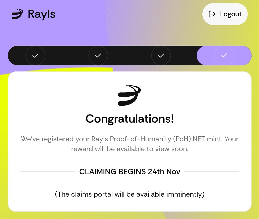 ifanether's tweet image. gRayls $RLS

Check eligibility @RaylsLabs 
&amp;gt; registration.rayls.com

Verify PoH (You need more than 40 Points)
&amp;gt; authena.xyz/rayls
You need at least $1 on BNB

Now what everyone has been waiting for is about to happen!