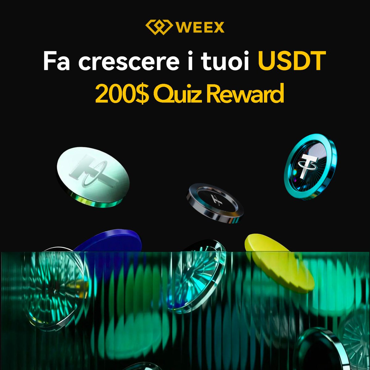WEEX_Italian's tweet image. 🧠 200$ Auto-Earn Quick Quiz

Dal 20 al 24 November 2025
5 vincitori si divideranno 200 USDT

Quale tipo di saldo può generare interessi tramite WEEX Auto-Earn?

A) Spot balance
B) Funding balance
C) Futures balance
D) Tutti i precedenti

Per partecipare:
• Metti like, commenta…
