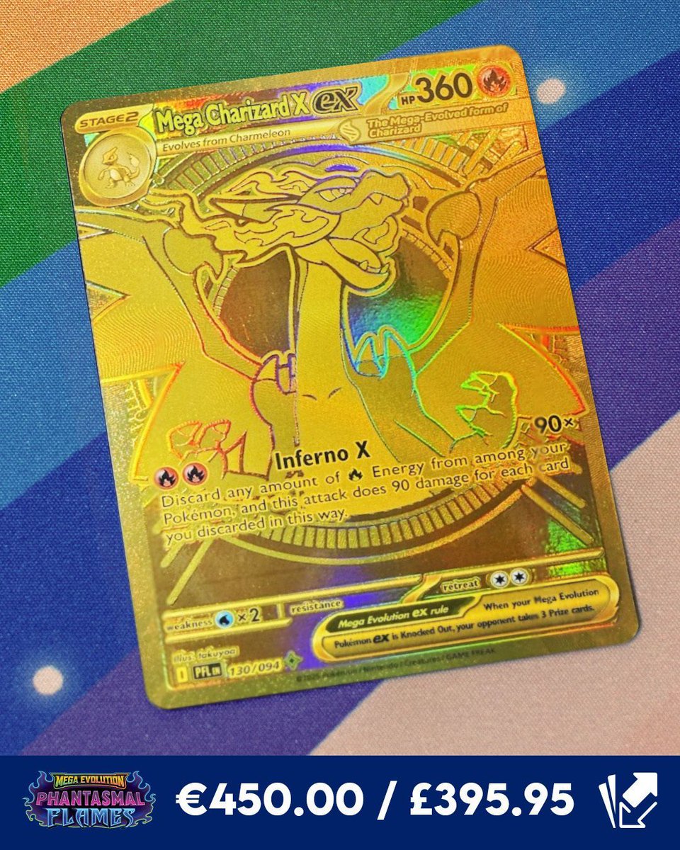 basic charizard pokemon card value Méga-Dracaufeu X ex (Mega Charizard X ex) 130/094 Shiny Gold - my-booster X  Méga-Évolution 2 Flammes Fantasmagoriques main image 0