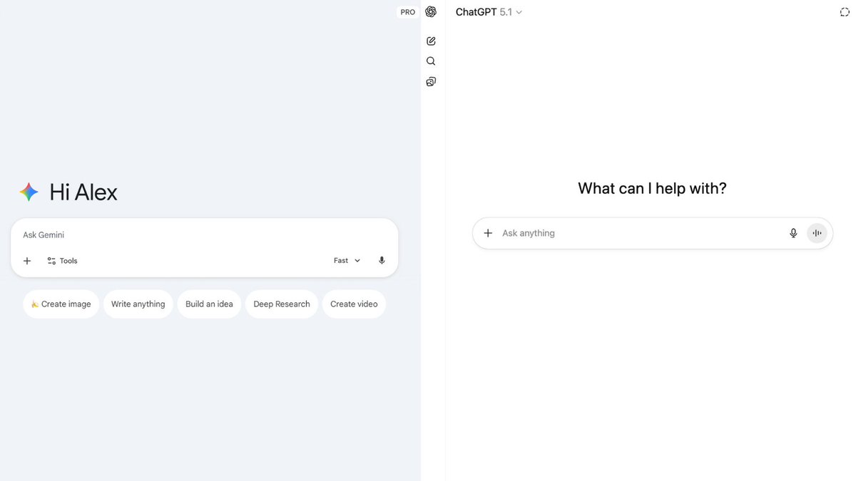 alex_prompter's tweet image. I tested Gemini 3.0 Pro Thinking and ChatGPT-5.1 Thinking with same critical prompts.

The results will blow your mind.

Gemini 3.0                 Vs.              ChatGPT-5.1

(Video demos are included)