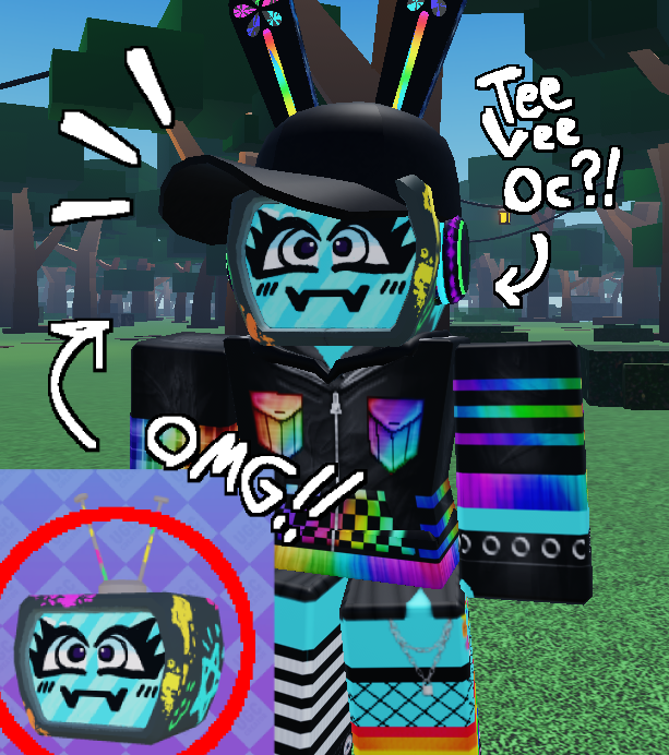 I made a tee vee head in one of those custom ugc games... and I made this avatar.. I really like how she ended up looking