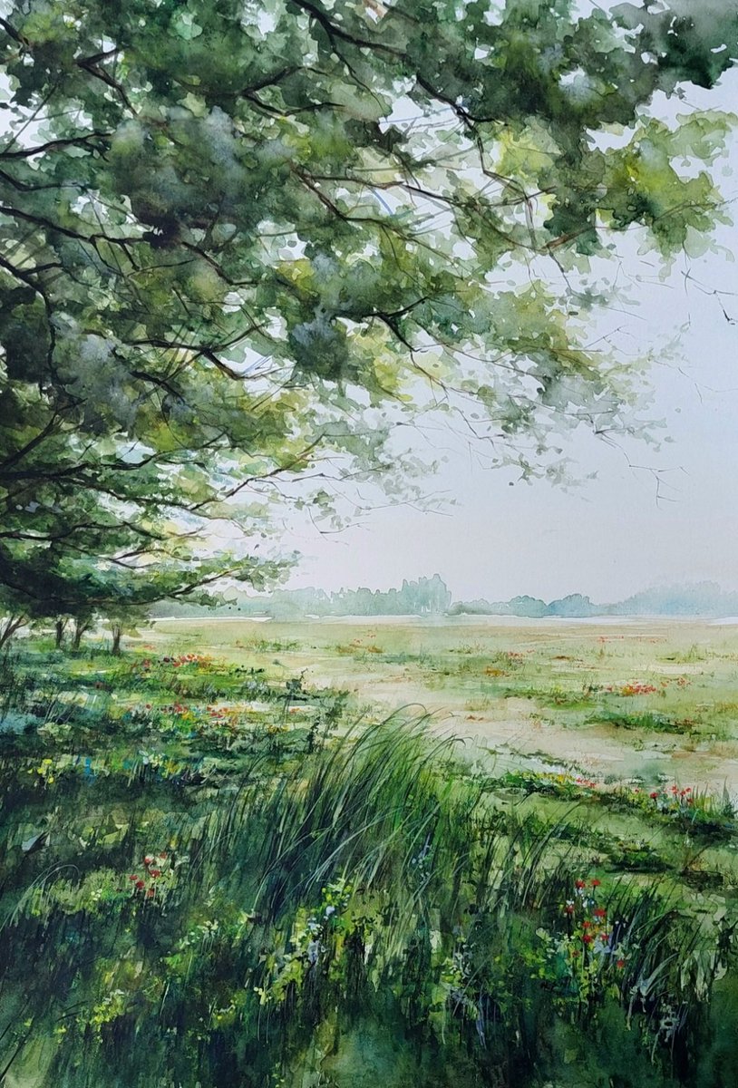 kocsi_erika's tweet image. A gentle breeze in the middle of summer. #Green #blanket.
The painting is for sale!
My #watercolor #painting. #art #greenland #naturelovers #sale #artist #mywork #niceday