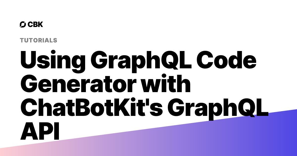 ChatBotKit's tweet image. Learn how to set up GraphQL Code Generator with ChatBotKit&apos;s API for type-safe client code generation!

chatbotkit.com/tutorials/usin…