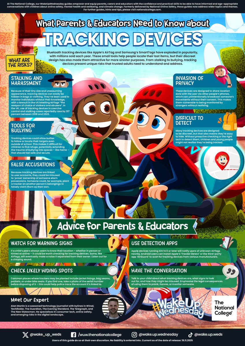 wake_up_weds's tweet image. Tracking devices were designed to help people find lost belongings, but they’ve also opened the door to worrying forms of misuse. This week’s #WakeUpWednesday explores how they can be misused for stalking, bullying and invading privacy.  

Download here &amp;gt; vist.ly/4f4v4