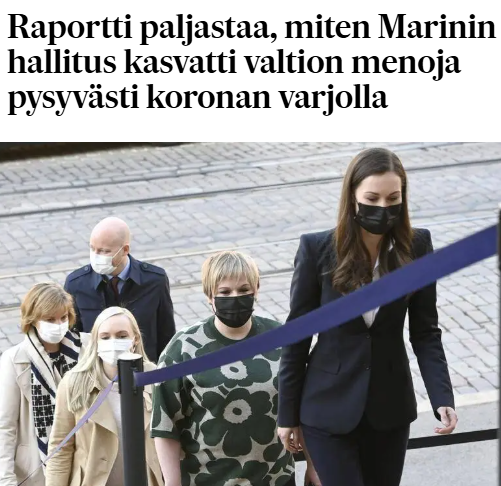 "-- kaikkiaan koronan ulkopuolisten menolisäysten osuus oli noin 23 miljardia euroa eli yli puolet kaikista menolisäyksistä."

Mutta hei: toivo on tekoja.