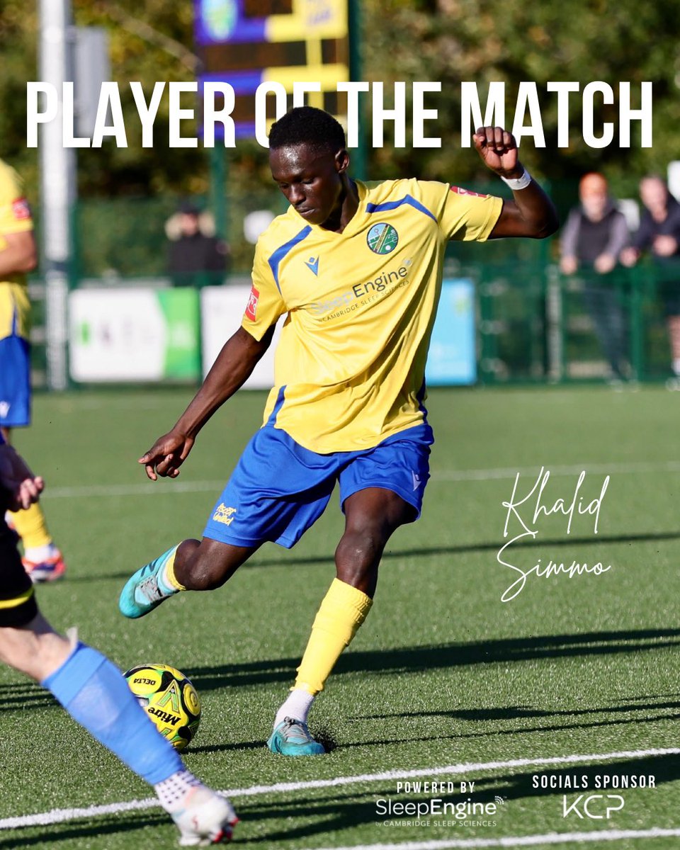 AscotUnitedFC's tweet image. 𝐏𝐥𝐚𝐲𝐞𝐫 𝐨𝐟 𝐭𝐡𝐞 𝐌𝐚𝐭𝐜𝐡 🍾

Last nights Player of the Match was Khalid Simmo. A first half hattrick for the Yellas as we progressed into the next round of the Velocity Cup 🤝

@IsthmianLeague @EghamFCOfficial 

#WeAreAscot #UpTheYellas💛💙