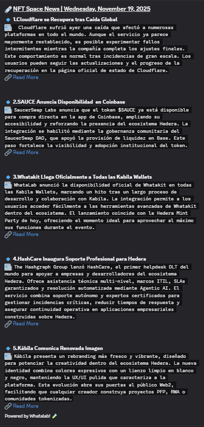 WhataLab_'s tweet photo. MIÉRCOLES !!!

Mitad de semana, pero #Hedera  no pisa el freno

Las WhataNews 🗞️te muestran cómo la Web3 se transforma

Empresas, Devs y Creadores ya están dentro

Esto no es hype, Es EVOLUCION

Hoy:
@Cloudflare @SaucerSwapLabs @WhataLab_ @KabilaES @hashgraphgroup 

Links👇