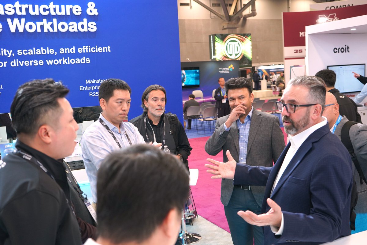 MiTACcomputing's tweet image. 🚀 #SC25 is live!
MiTAC showcases rack-to-cluster power — from high-density racks to full deployment.
See AMD Instinct™ MI355X GPU solutions in liquid &amp;amp; air-cooled designs for next-gen #AI and #HPC.

📍 Booth #3916
👉 mitaccomputing.com/en/2025campaig…

#MiTAC #RackToCluster #LiquidCooling