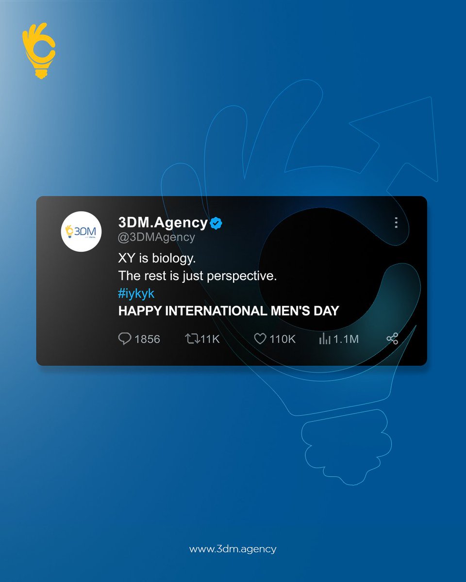 3DMAgency's tweet photo. Because beyond the XY, there’s a whole story —
Here’s to the perspectives that truly paint the picture.

Happy International Men’s Day 😎

#3DM #3dmdigitalmarketingagency #InternationalMensDay #HappyMensDay #CelebratingMen #MensDaySpecial https://t.co/Bj2bnr4A9c