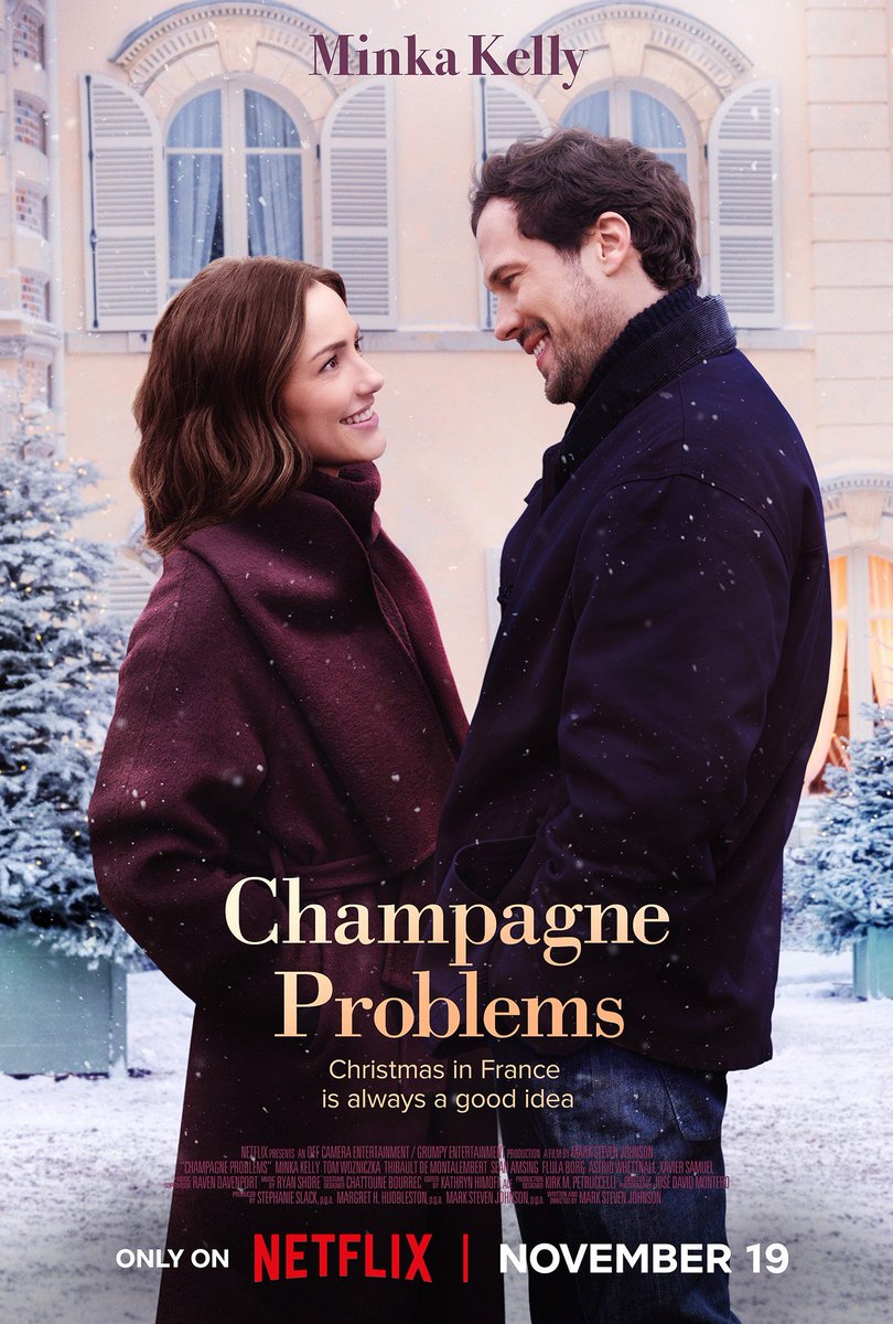 CinemaRareIN's tweet photo. A driven American exec heads to Paris determined to acquire a champagne brand by Christmas — and accidentally falls for the heir to the bubbly empire.

#ChampagneProblems (2025) by #MarkStevenJohnson, now streaming on @NetflixIndia. https://t.co/fFRvwT68YR