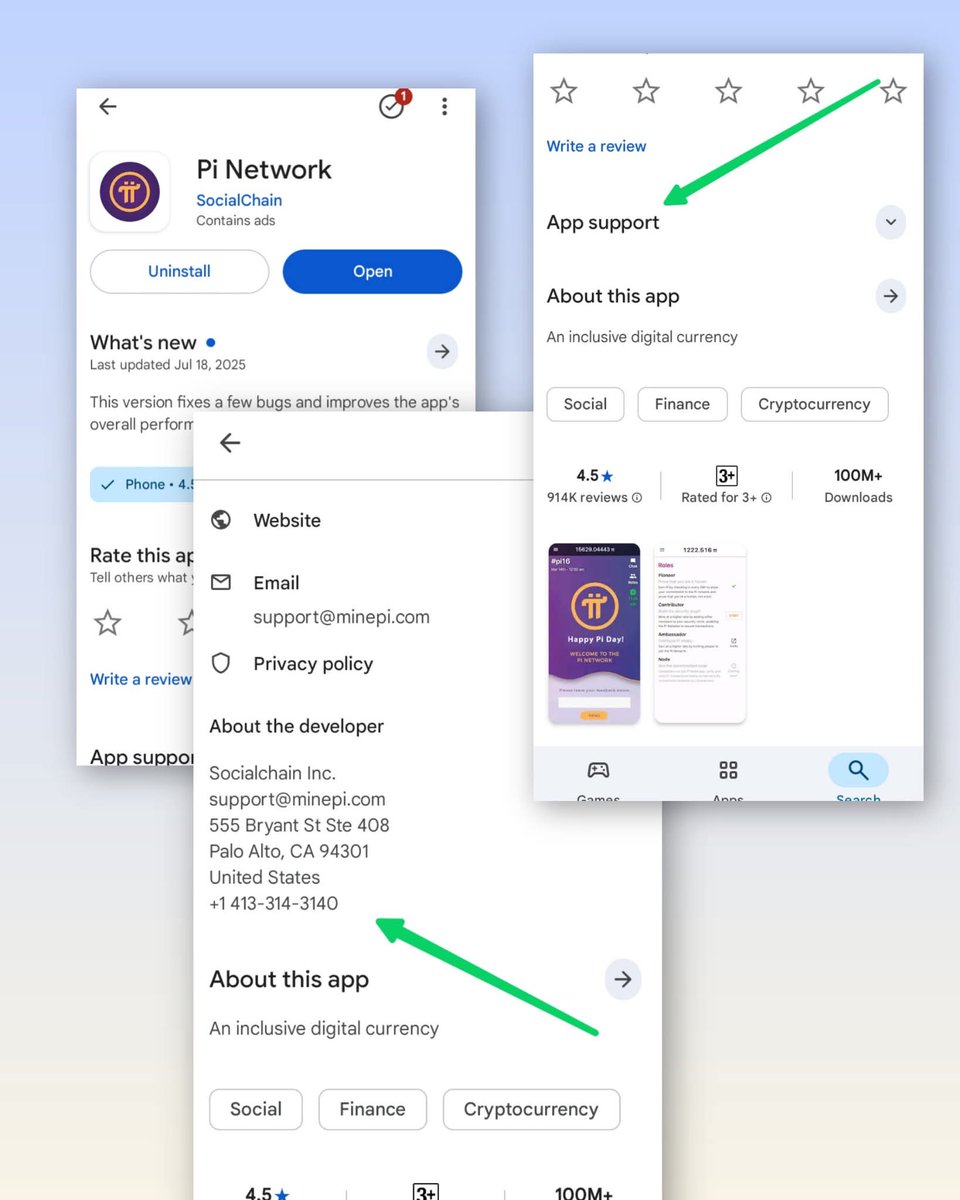 Rifatnasrin1991's tweet image. “All verified Pi Network support contacts are available on the Google Play Store. Stay safe, Pioneer!”

#PiNetwork #PiSupport #OfficialSupport #PioneerCommunity #PiHelpdesk #PiKYC #PiSafety #StaySafePioneer #PiUpdates #MainnetReady