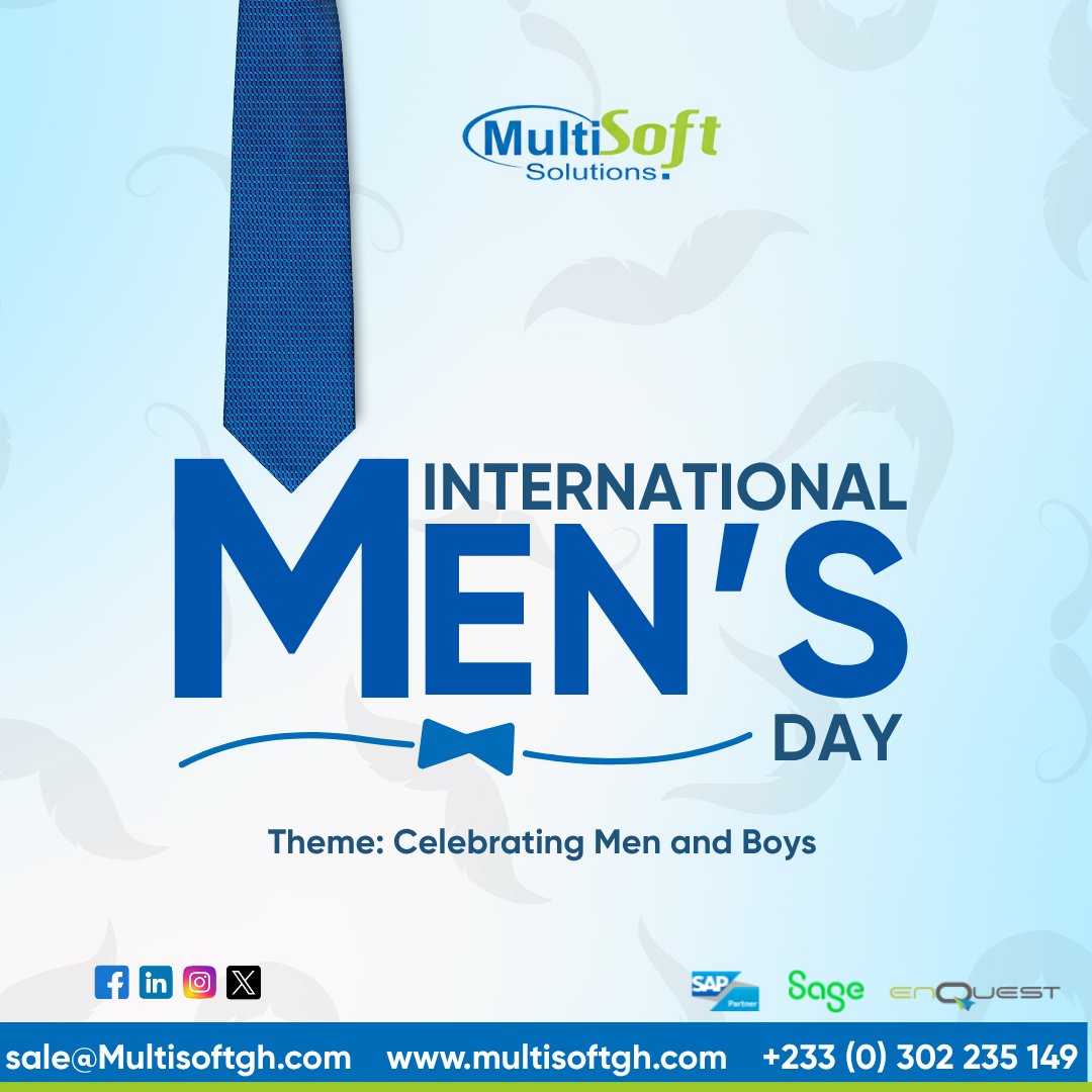 Today, we honour the remarkable men who inspire, uplift, and positively shape our communities.
Happy International Men’s Day!

#InternationalMensDay #MensDay #CelebratingMen #MenAndBoys #MensWellbeing #MensHealth #MaleRoleModels
#Leadership #StrengthAndSupport #MultisoftSolution
