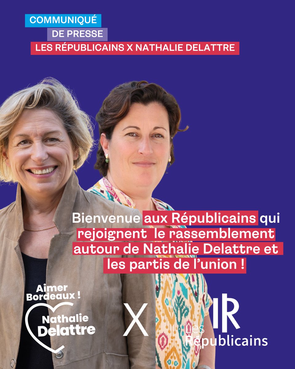 n_delattre's tweet image. 🙏 Bienvenue aux Républicains ainsi qu’à Géraldine AMOUROUX, conseillère municipale de Bordeaux et chef de file Les Républicains pour les élections municipales de 2026, qui rejoint le rassemblement autour de ma candidature et des partis de l’union !

#bordeaux #aimerbordeaux