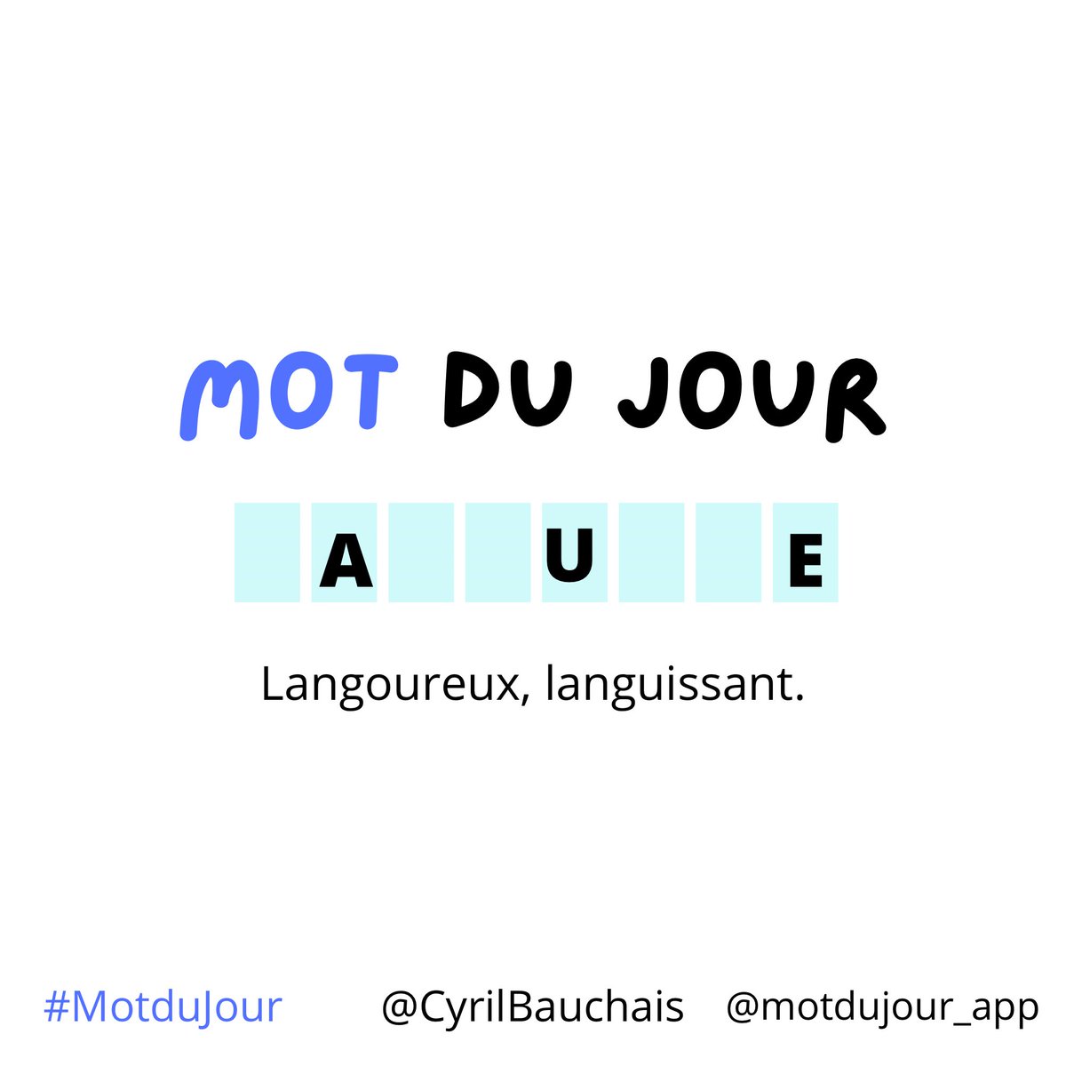 CyrilBauchais's tweet image. Bonjour👋🏻 
Depuis 2018, je propose chaque matin, en semaine, la définition d’un #motdujour, qu’il vous faut découvrir🧠

Si je vous❤️alors:👏🏼

💪🏼Aujourd’hui, force : 2️⃣😅

Bonne chance🍀

🚨PARTAGEZ ce post pour inviter vos #amis à jouer aussi 🙏🏻
(Règles thread👇)