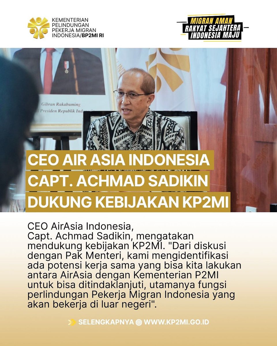 bp3miaceh's tweet photo. Kolaborasi KemenP2MI x AirAsia: Perkuat Screening, Tekan Keberangkatan Ilegal! #SobatMigran

Langkah nyata kembali ditempuh Kementerian Pelindungan Pekerja Migran Indonesia (KemenP2MI). https://t.co/au0QjOQFlR