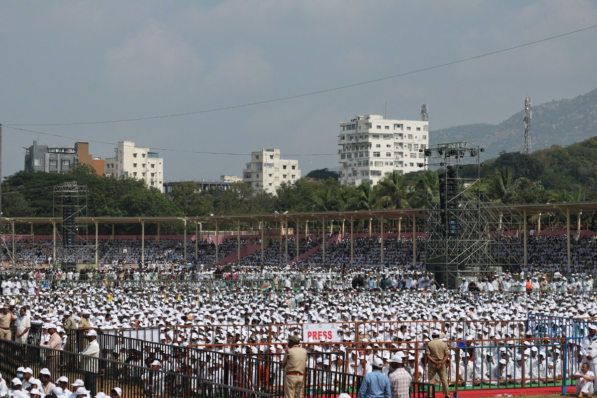 narendramodi's tweet image. It’s been an honour to take part in the birth centenary celebrations of Sri Sathya Sai Baba in Puttaparthi. Here are some glimpses from the programme.