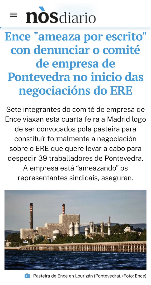 O comezo desta negociación oficial vaise desenvolver nun ambiente de “enfrontamento directo” logo de recibir no comité de empresa “unha ameaza por escrito de denunciarnos exixindo danos e prexuízos”. <a href="/NosDiario/">Nós Diario</a>