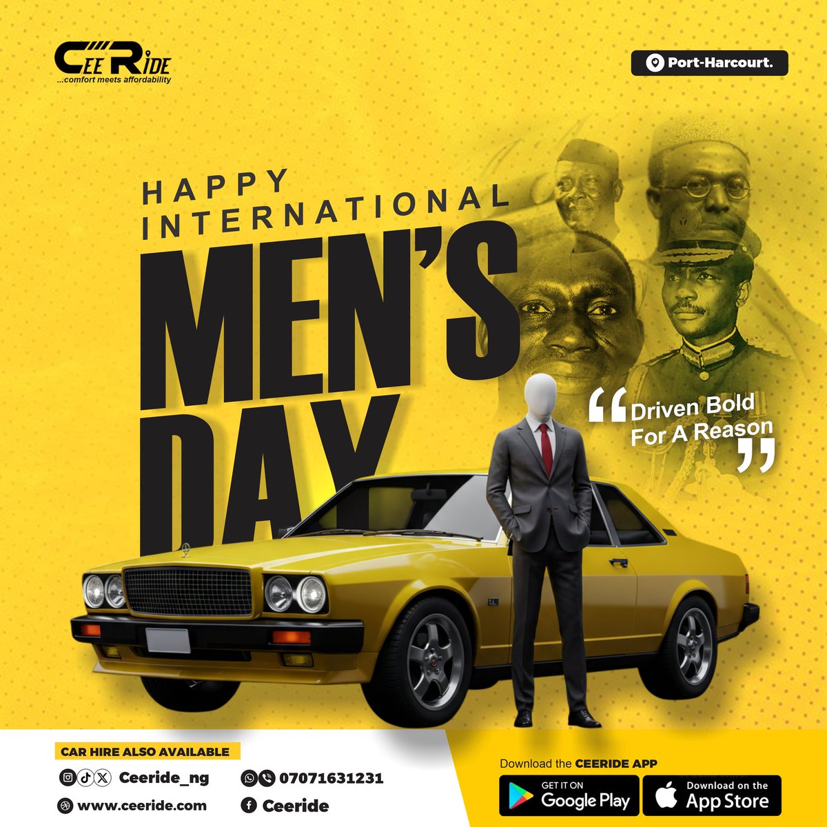 Ceeride_ng's tweet photo. Celebrating the men and boys who lead with strength, kindness, and purpose.
Happy International Men’s Day! 

#internationalmensday2025
#ceeride https://t.co/qvHvRICs04