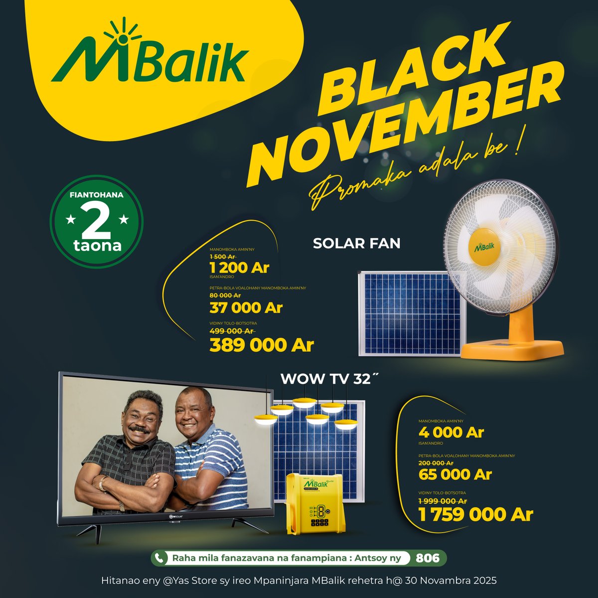 yas_Madagascar's tweet image. 💛 BLACK NOVEMBER MBALIK 💛

Araraoty haingana ! Fihenam-bidy maro no afaka jifaina amin'ireo vokatra MBalik hatramin'ny 30 Novambra.

Hitanaoeny amin'ny Yas Store na mpaninjara MBalik na aiza na aiza ny faritra misy anao.

#BlackNovember💛