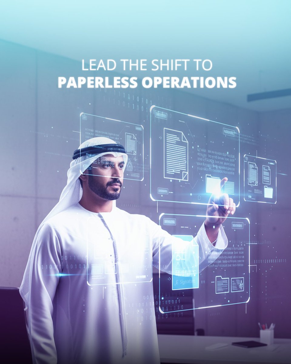 DubaiCommercity's tweet image. Paperless operations mean faster decisions, lower costs, and fewer errors. We empower businesses with digital documentation, transforming traditional workflows into seamless, efficient, and sustainable processes. ♻

#DubaiCommerCity #Paperless