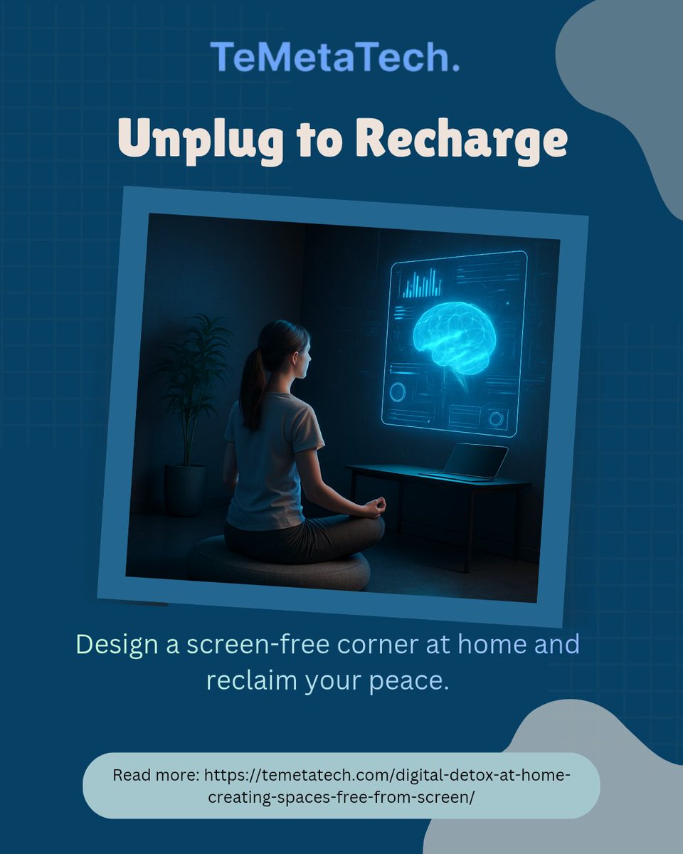 temetatech's tweet image. In a world always connected, creating a screen-free space at home isn’t a luxury — it’s essential. 
Discover how to design a calm corner, ditch digital chaos, and reclaim your presence.
Read more: temetatech.com/digital-detox-…
#DigitalDetox  #Wellbeing #TechBalance #TeMetaTech