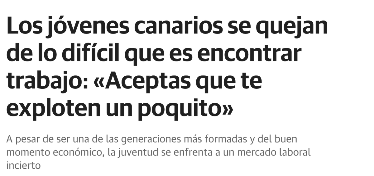 Aceptar que te exploten "un poquito" es aceptar que tu cuerpo y tu vida valen menos que la rentabilidad empresarial. Que estás a disposición de "otro" y que tu condición de persona es la condición de "persona-herramienta". 

Esta NO es la Canarias del hogar y la esperanza.