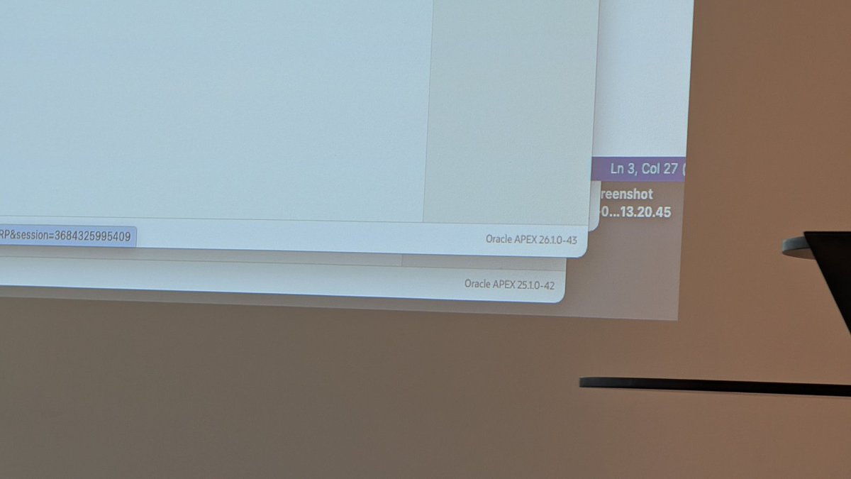 OliverLemm's tweet image. Latest APEX version during presentations at DOAG 2025 by the APEX Team is 26.1.0-43

In my opinion release will be in 2026 😉

#orclapex #doag2025 #apex261 #safeharbor
