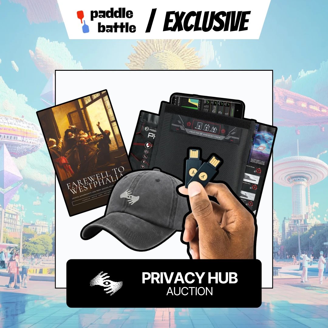 PaddleBattles's tweet image. Exciting things happening at the Privacy Hub at Devconnect!

You know what else is exciting?
The &quot;Privacy Hub sealed-bid auction&quot; happening now! 

✨Win incredible privacy swag! Bid now: paddlebattle.auction/privacyhub