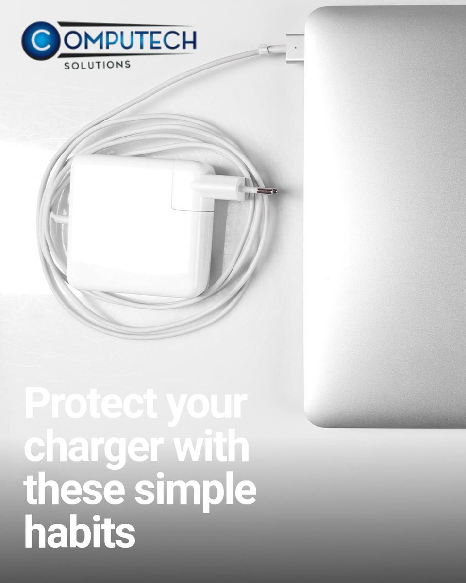 Computech_PTA's tweet image. Extend your charger&apos;s life: avoid bending cables, unplug by the plug, use surge protectors, keep cool. Shop Computech Solutions for quality replacements—nationwide delivery! wa.me/0878221284 #LaptopRepair #TechSupport #LaptopService #LaptopParts