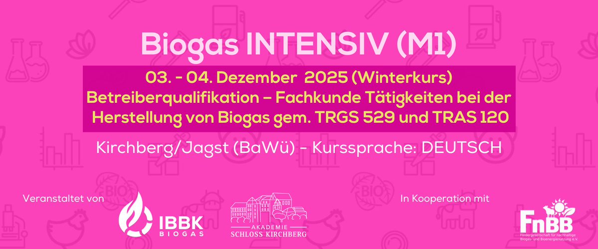 Unser Winterkurs Biogas INTENSIV "Betreiberqualifikation gem. TRGS 529 &amp; TRAS 120" beginnt in nur zwei Wochen. Der Kurs findet vom 03.–04. Dez. 2025 statt. In diesem Bereich wurden bereits 800 Personen geschult. Die meisten davon haben den Kenntnisnachweis erfolgreich abgelegt.