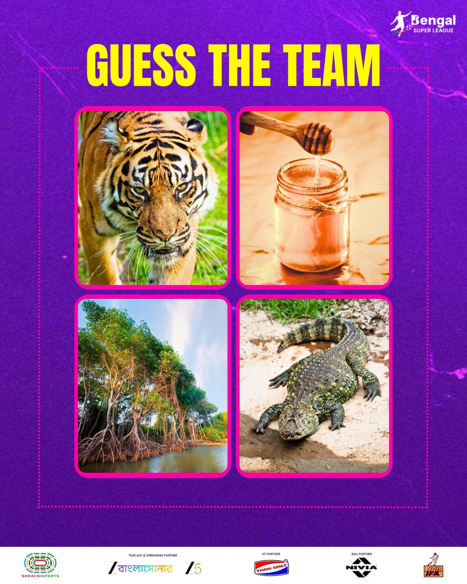 Tiger ✔️ Honey ✔️ Mangroves ✔️ Crocodile ✔️
If you know, you KNOW. Comment the team! 🔥⚽

#BengalSuperLeague #BSL #ZBanglaSonar #Z5
