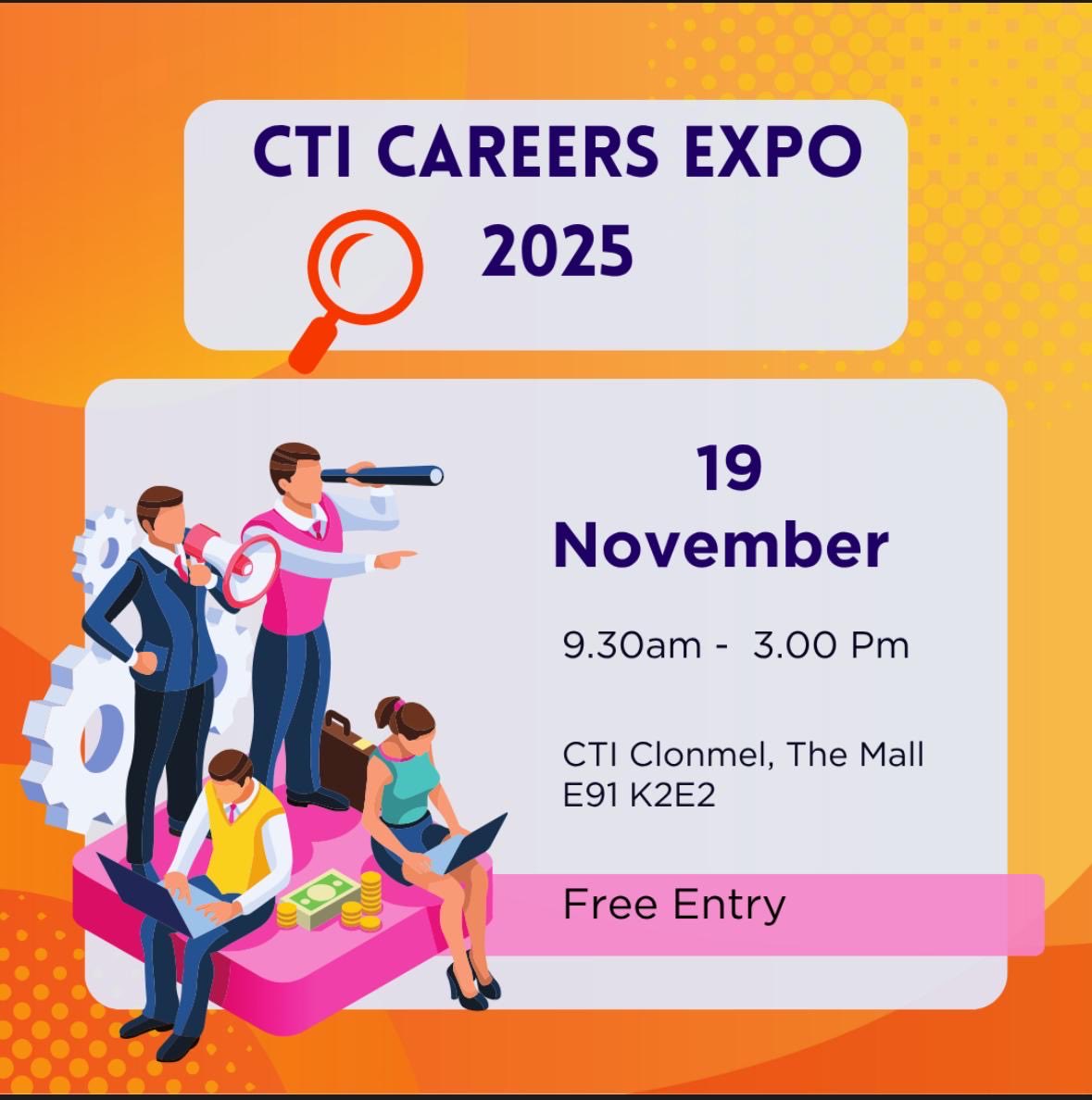 CTI_Clonmel's tweet image. An amazing informative day at the Careers Expo for students to get to know all about the options available for them, a special guest today from @TrinityCollege 🤓👷👩‍💻
@TipperaryETB 
#excellence #community