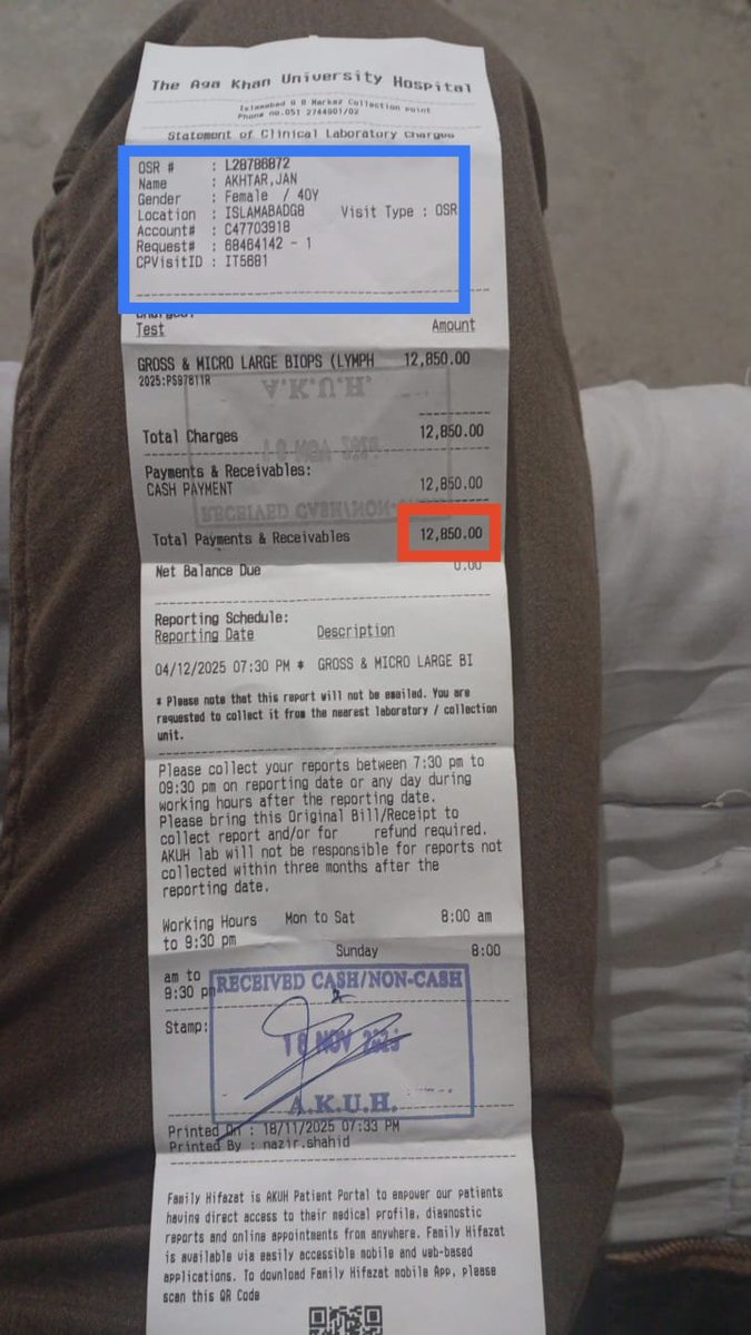 پاکستان میں غریب ہونا اور بیمار ہونا کسی قیامت سے کم نہیں ۔ یہ بیوہ خاتون جن کا تعلق وادی نیلم میرے گاؤں سے ہے جنہیں مظفرآباد میں کینسر کی تشخیص ہوئی تھی اور میں نے انکی مدد کے لیے ٹویٹ کی تھی جس پر مخیر حضرات اور درد دل رکھنے والے دوستوں نے تقریباً ستر ہزار کے قریب مدد کی تھی وہ