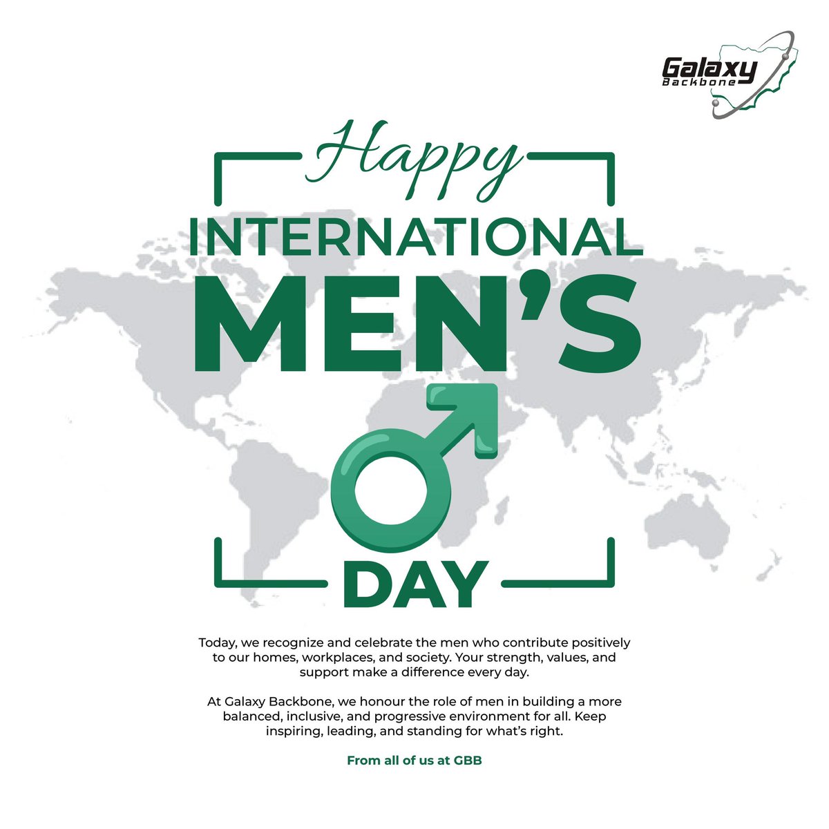 Galaxybackbone's tweet photo. Today we celebrate men who are true leaders, innovators, protectors and everyday Heroes, driving excellence across our organization and beyound.

Thank you for your dedication, strength and commitment to building a better future.

Happy International Men’s Day!

#celebratingexcellence #DigitalTransformation 
#GBBMen