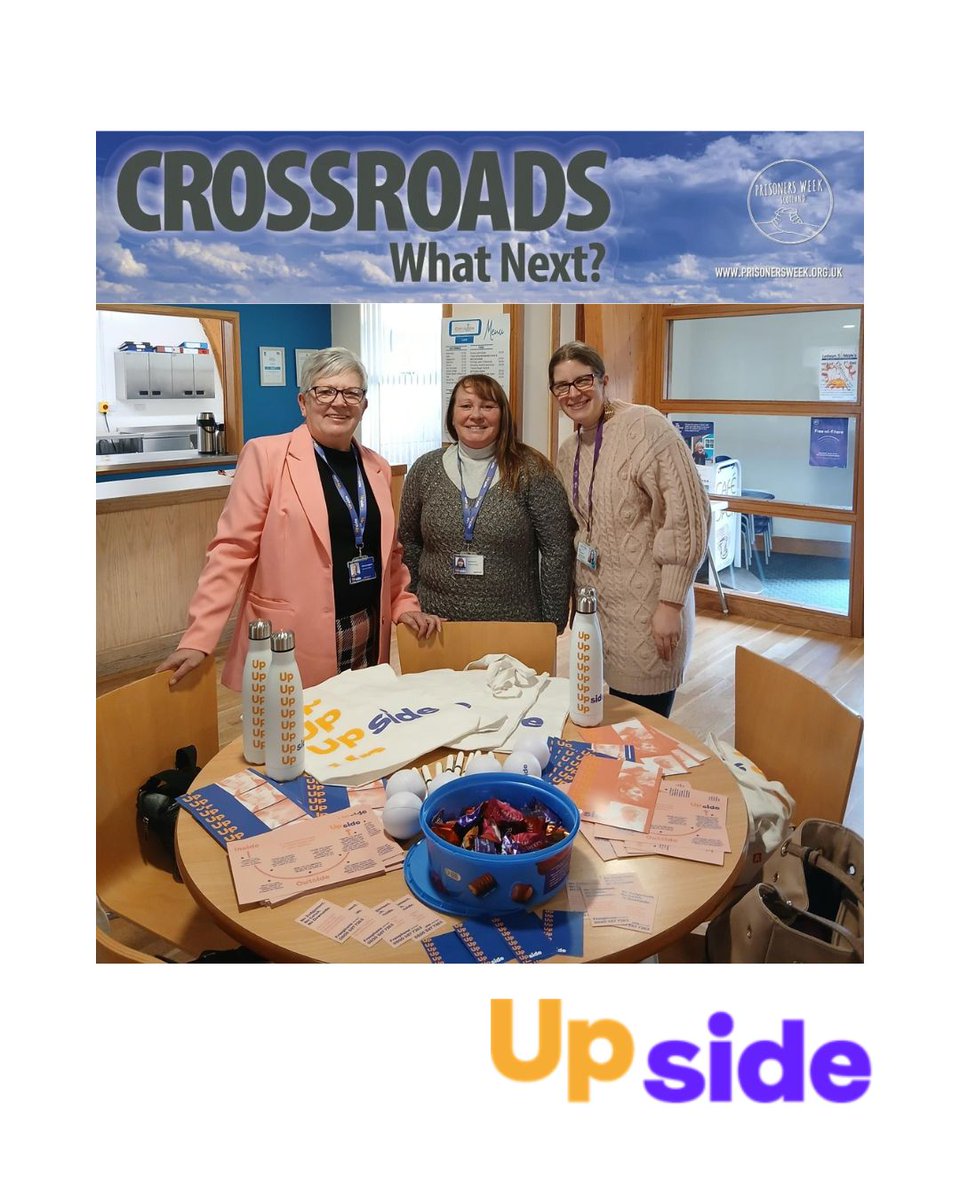 The Upside team were delighted to be invited along to the launch event for Prisoners Week Scotland, held at Lethan St Marks in Perth. The marketplace was a fantastic opportunity to meet with other service providers and promote the work of Upside. 
#PrisonersWeek #Crossroads