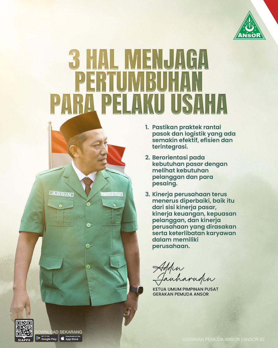 Official_Ansor's tweet image. Di samping itu tentunya selalu memingkatkan kapabilitas internal dan melihat tren perubahan pasar, didukung dengan kepemimpinan yang dinamis. Ini semua akan mampu memenangkan persaingan.