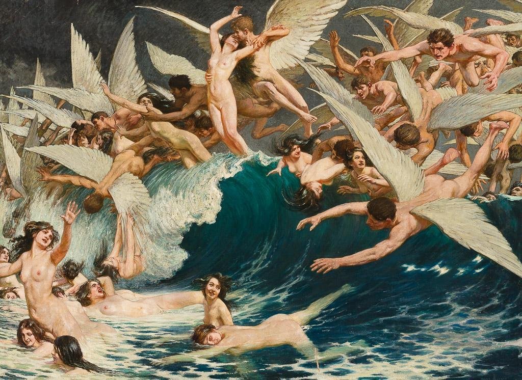 ArtorOtherThing's tweet image. Wind und Welle (Wind and Wave) by Hans Dieters (German artist, 1868-1922)