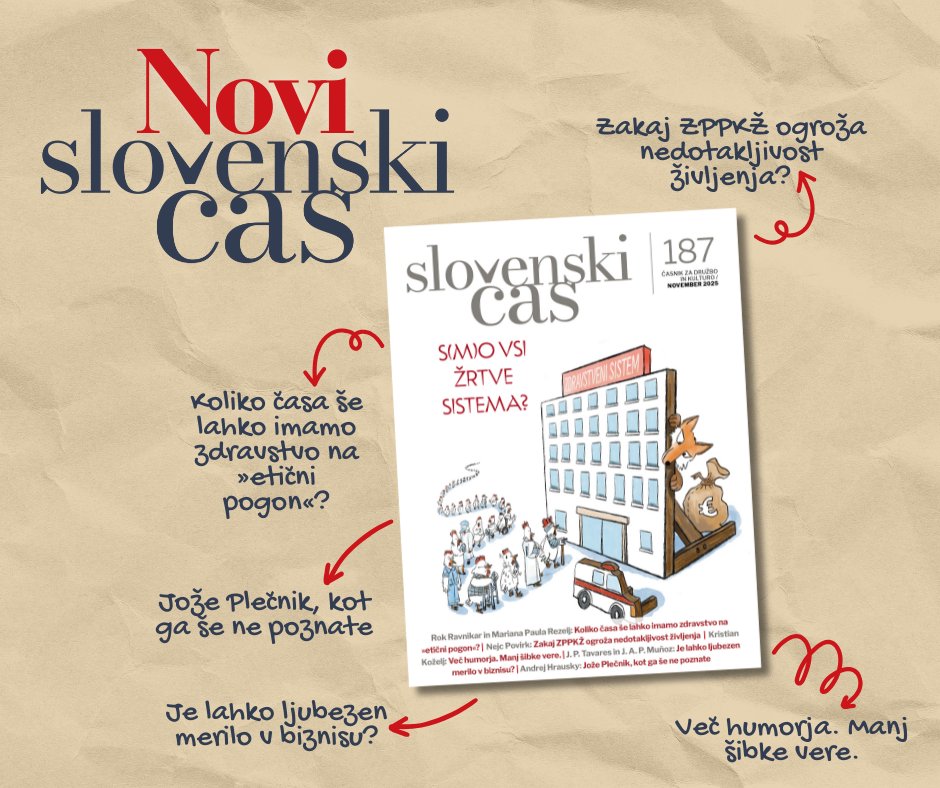 S(M)O VSI ŽRTVE SISTEMA? - nova številka je tu!
Spuščamo se v srce vprašanja: kdaj sistem – zdravstva, zakonodaje, ekonomije, kulture – še služi človeku in kdaj začne človek služiti sistemu. 

Celotna številka: druzina.si/revija/slovens…