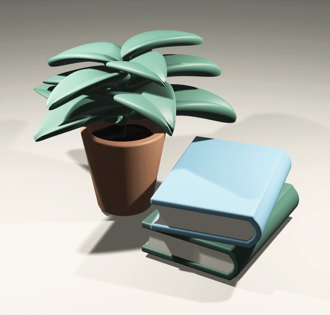nyacky_konyaku's tweet photo. 8日目の観葉植物と本。
ライティングって難しい…
#10日でBlender #Mdesign https://t.co/xbfmOjaML8