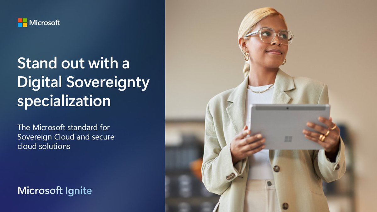 msPartner's tweet image. The Digital Sovereignty specialization recognizes partners with advanced capabilities in Microsoft sovereign public and private cloud, compliance, and data residency. 🏅 

Distinguish yourself as an industry leader: msft.it/6013tr3jX

#MSIgnite #MSPartner