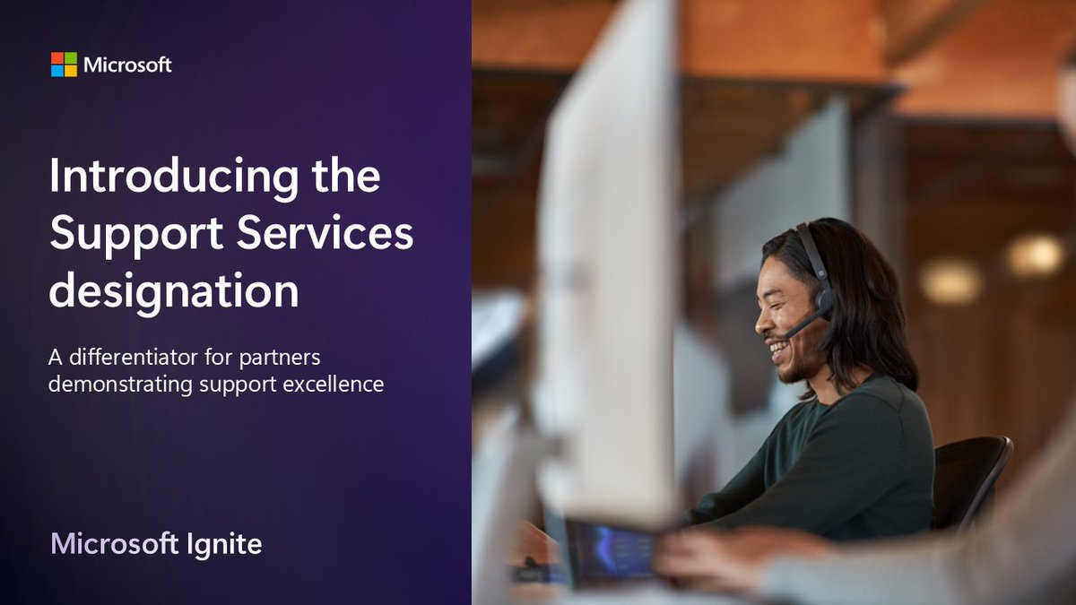 msPartner's tweet image. Stand out for what matters: support that delivers. 🏆 

The Support Services designation recognizes #MSPartner organizations who deliver exceptional customer experience across Microsoft Cloud

Begin pre-enrollment now for an eligibility assessment: aka.ms/SupportService…