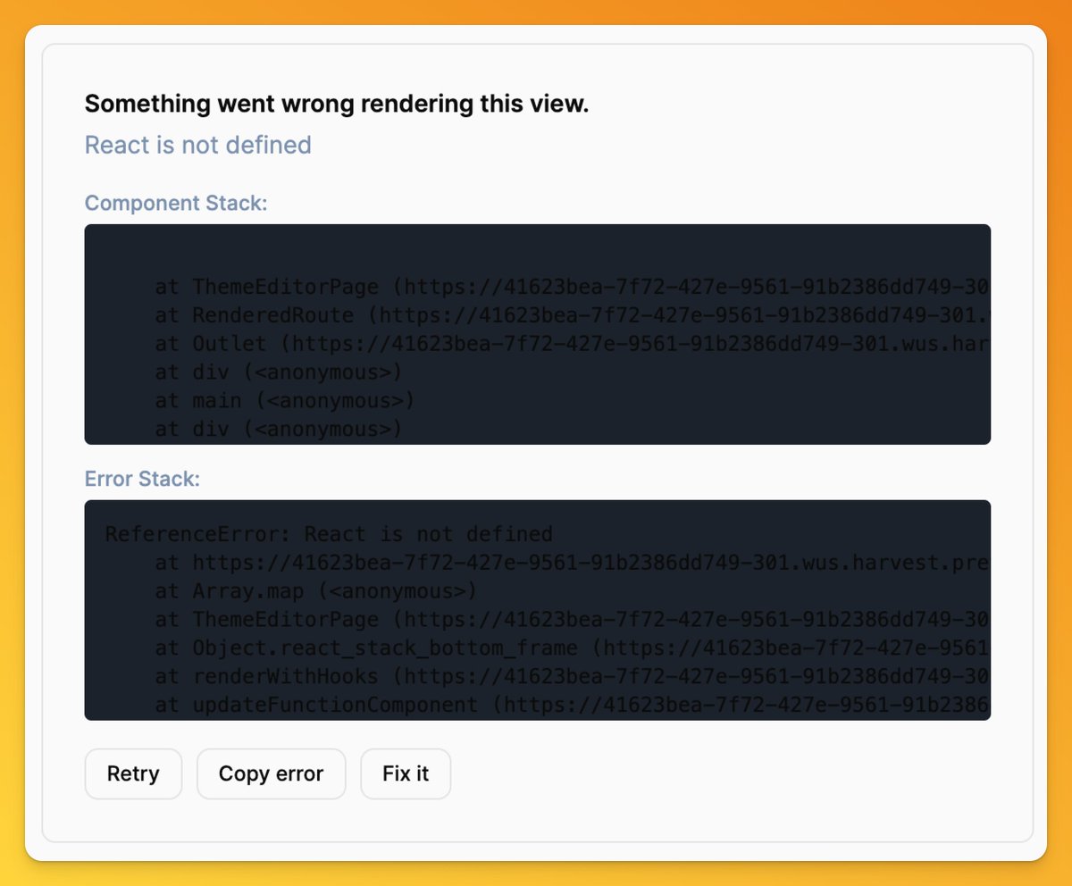 eliostruyf's tweet image. Funny that the first error you get is &quot;React is not defined&quot;. 🙈
