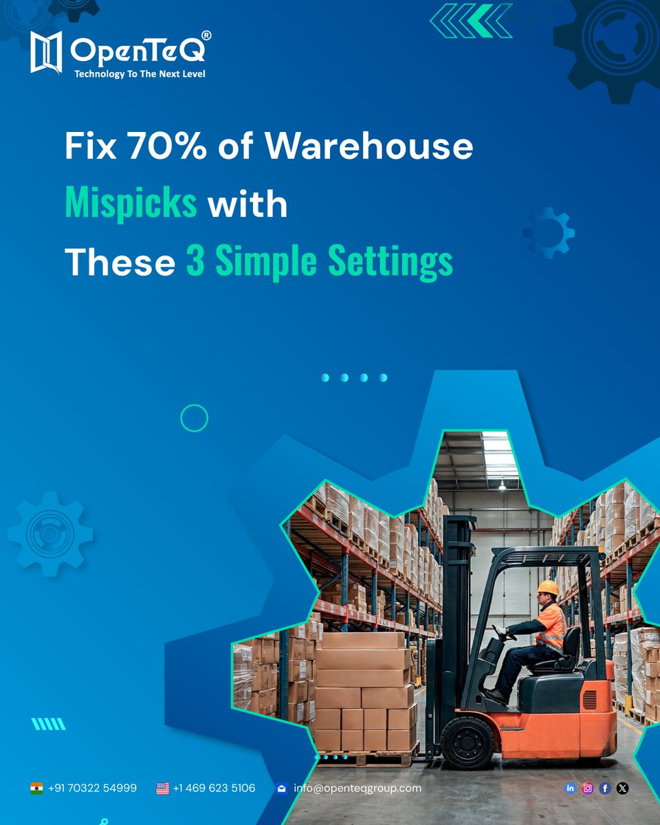 openteq_'s tweet image. 3 settings that cut 70% of mispicks: 
• Scan-to-pick: UPC/GTIN + qty check
• Better bins: Preferred bins + single-SKU fast movers
• Pack-out verify: Scan before label print. Test in one zone for 2 weeks and compare mispicks

#warehouseworkflow #WMS #NetSuite #OpenTeQmispicks