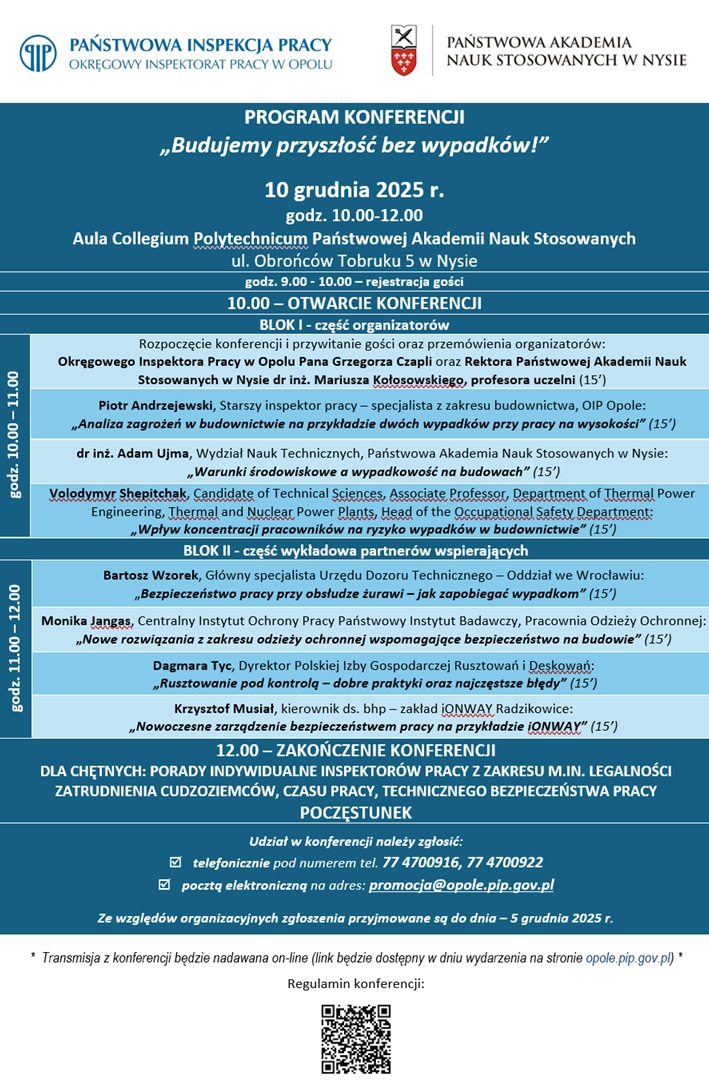 OIP_Opole's tweet image. 📻Już w najbliższą sobotę (22.11.2025 r.) o godz. 13.10, zapraszamy do wysłuchania audycji na antenie Radia Doxa 👉 doxa.fm/audycje/poradn…

#konferencja #pip #PANS #budownictwo