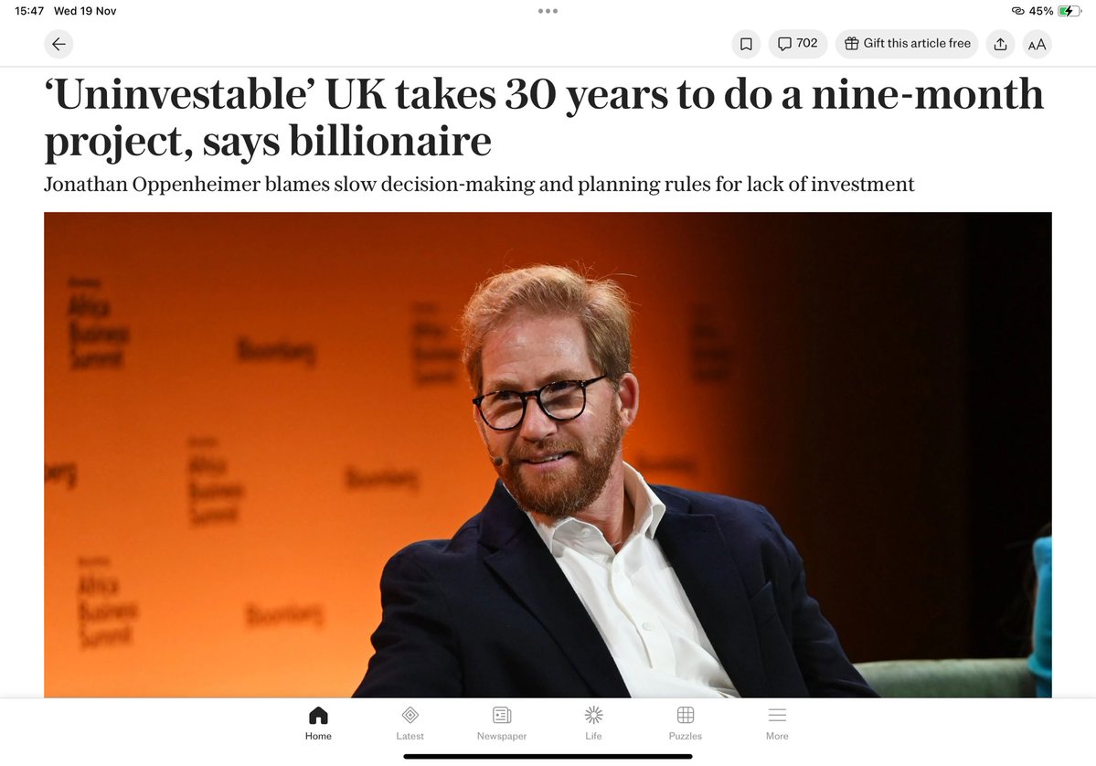 pull_fix's tweet image. Just scratching the surface… HS2 is a similar shining example - what a farce… 🙄 ‘Uninvestable’ UK takes 30 years to do a nine-month project, says billionaire telegraph.co.uk/gift/fc3249d3b…