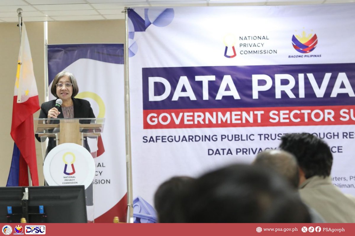 PSAgovph's tweet image. [2/3]

📸 IN PHOTOS: Data Privacy Government Sector Summit 2025

The first-ever Data Privacy Government Sector Summit—spearheaded by the @PrivacyPH, in partnership with the Philippine Statistics Authority and the Data Privacy Council — was held last November 14, 2025.

The summit…