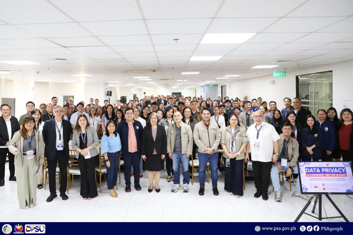 PSAgovph's tweet image. [3/3]

📸 IN PHOTOS: Data Privacy Government Sector Summit 2025

The first-ever Data Privacy Government Sector Summit—spearheaded by the @PrivacyPH, in partnership with the Philippine Statistics Authority and the Data Privacy Council — was held last November 14, 2025.

The summit…