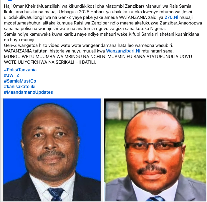 KatibaMpyaTz_'s tweet photo. Hii ndio Team ya mauaji na teuzi ya Samia 
1. TEAM ONE
@omarilyas na Haji Omar Kheir - Ikulu, teuzi, mauaji na fitina kwa wanasiasa/dini
2. TEAM TWO
Fadhili na Haji Omar Kheir -TISS na IKULU  kuua na utekaji 
3. TEAM THREE
Mafwele na Awadhi -Polisi kuteka, kuua, kesi za mchongo https://t.co/tmfDcZsO8z