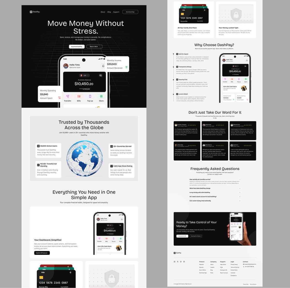 TimsBila's tweet image. Just wrapped up the full DashPay landing page and honestly? i&apos;m really happy with how this came out 🔥

#webdesign #landingpage #uidesign #fintech